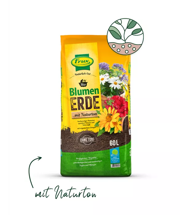 Frux Bio Blumenerde -torffrei- 60l - Herausragende Eigenschaften 