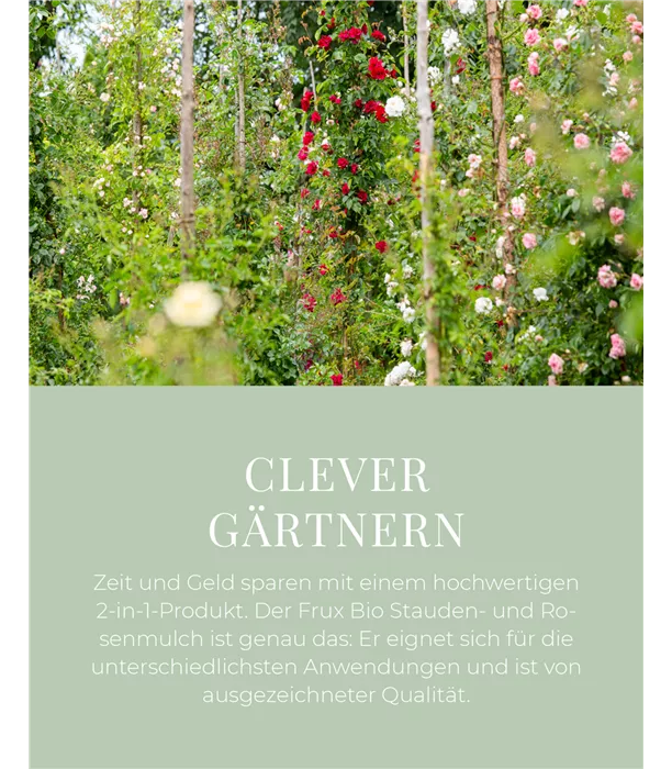Frux Bio Stauden- & Rosenmulch – Gartenfaser -torffrei- 60l - Emotionaler Nutzen 