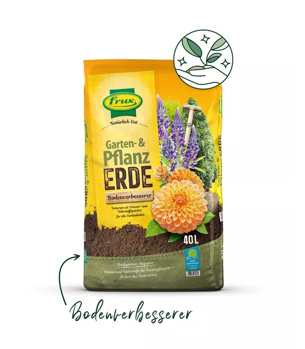 Frux Garten- & Pflanzerde – Bodenverbesserer 40l - Herausragende Eigenschaft