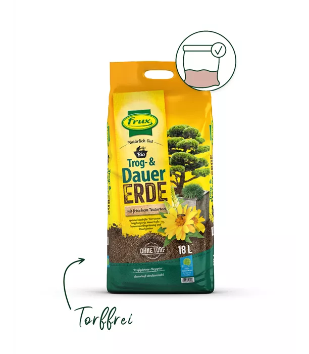 Frux Bio Trog- & Dauererde -torffrei- 18l - Herausragende Eigenschaft