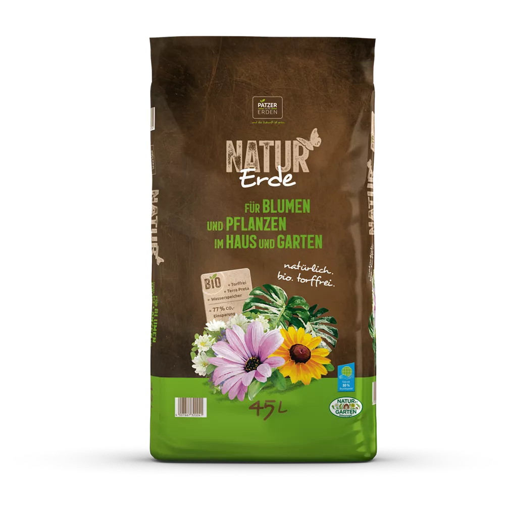 NATUR Erde für Blumen und Pflanzen im Haus und im Garten NATUR Erde für Blumen und Pflanzen im Haus und im Garten