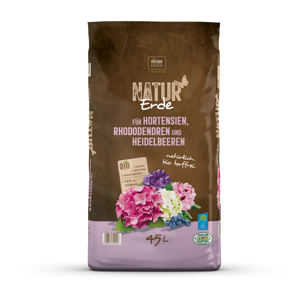 NATUR Erde für Hortensien, Rhododendren und Heidelbeeren NATUR Erde für Hortensien, Rhododendren und Heidelbeeren