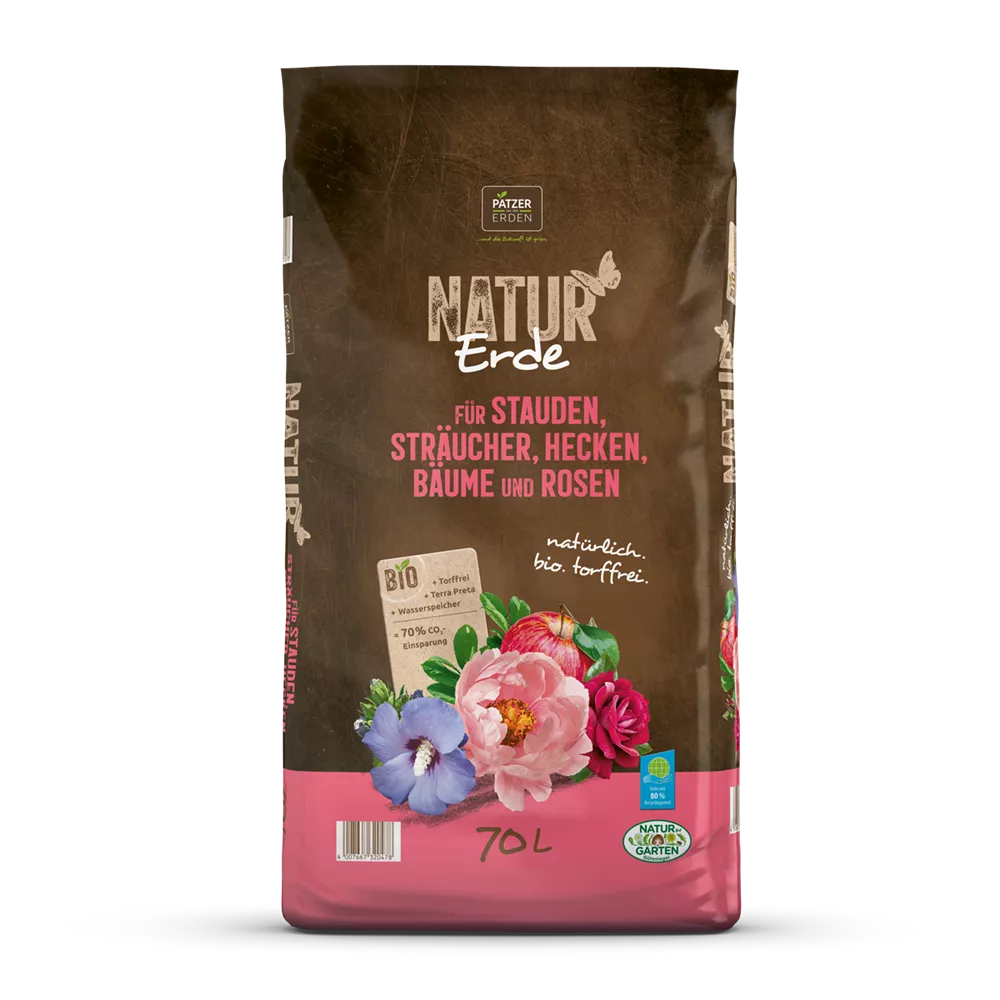 NATUR Erde für Stauden, Sträucher, Hecken, Bäume und Rosen NATUR Erde für Stauden, Sträucher, Hecken, Bäume und Rosen